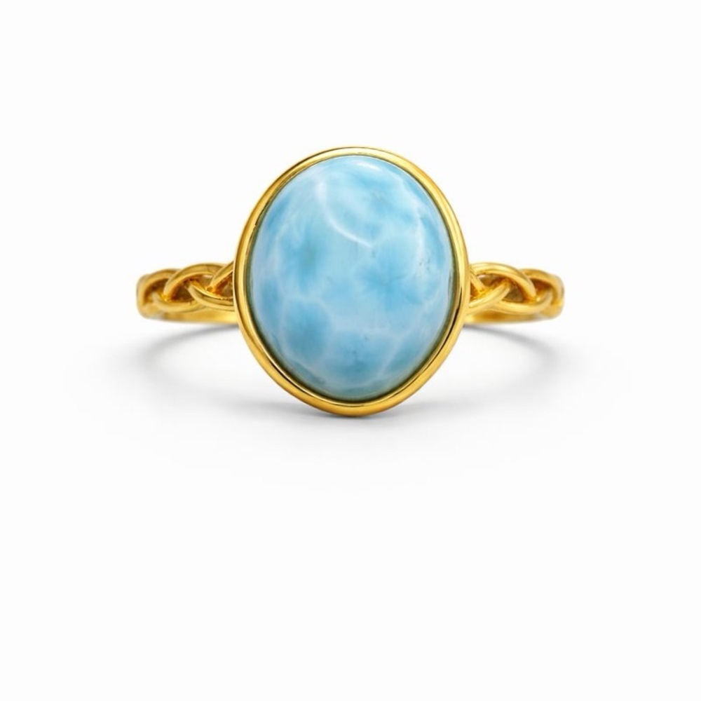 Aaa Larimar Adjustable Ring L3 - image 1